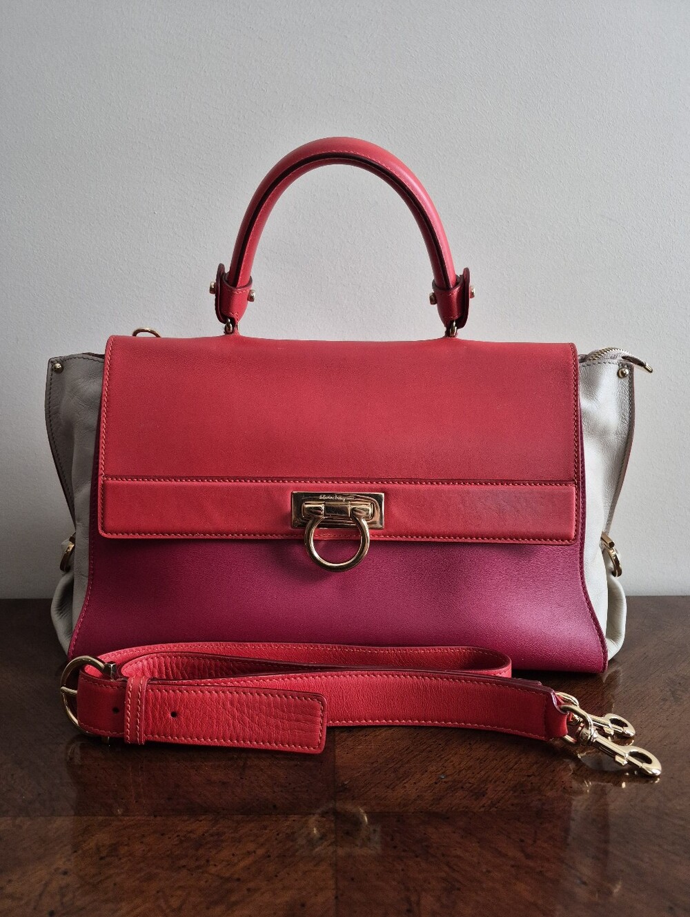 Salvatore Ferragamo Tricolor Sofia Satchel